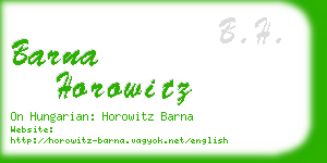 barna horowitz business card